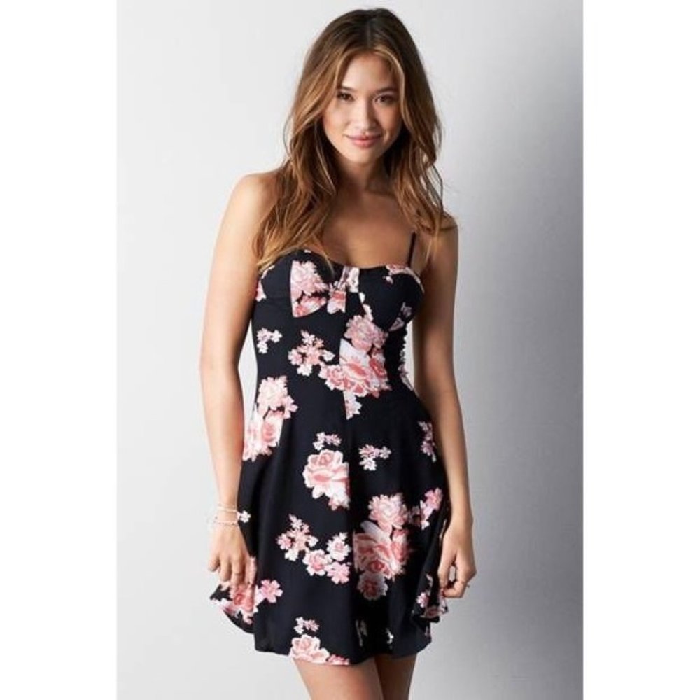 American Eagle Floral Bustier Mini Dress